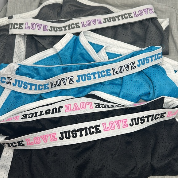 Justice girls 16 3 pairs blue gray black athletic shorts - Picture 7 of 7